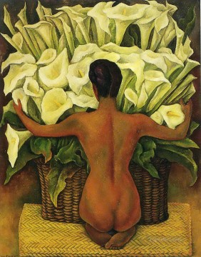 Flores Painting - desnudo con alcatraces 1944 Diego Rivera